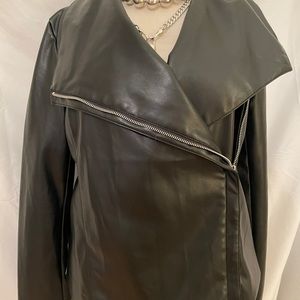 Black leatherette jacket. New but no tags size M